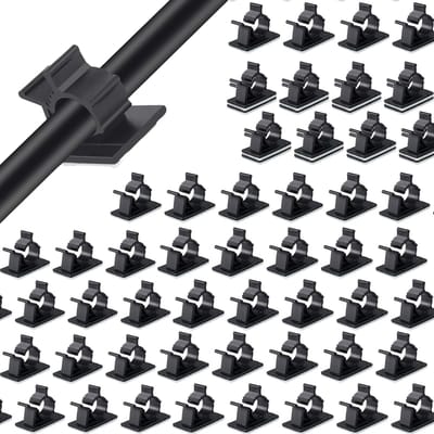 Kabelclips 50 Stuks - Verstelbaar en Zelfklevend - Duurzaam Nylon - Ruimtebesparend voor Thuis en Kantoor - ShopVlot
