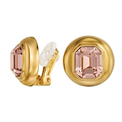 Traveller Clip Oorbellen - Oorclips Dames - 22 Karaat Verguld - Kristallen - Vintage Rose - Octagon - 13x11mm - Rond - 20mm - 157870