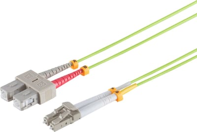 Duplex Patchkabel LC/SC 50/125µ, OM5 lindgrün 0,5m