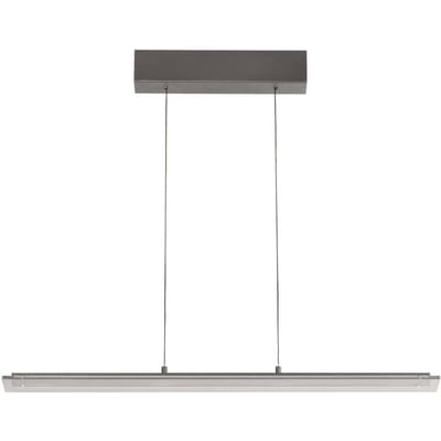FISCHER & HONSEL LED hanglamp Torvi, zandgrijs/rookgrijs, 88 cm metaal/glas