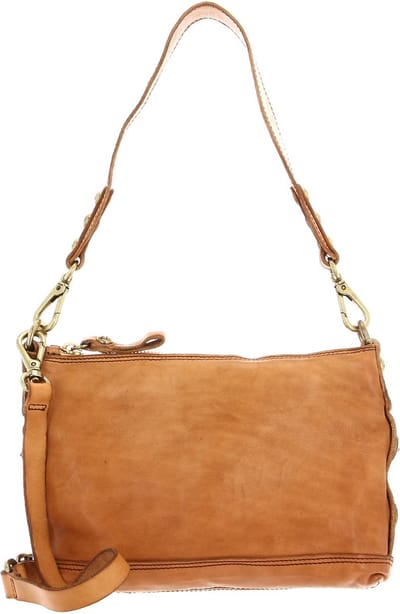 CAMPOMAGGI Leren Schoudertas Crossbody Bag Cammello Lichtbruin