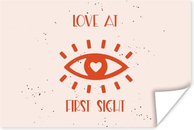 Poster Spreuken - Quotes - Love at first sight - Liefde - Koppel - 180x120 cm XXL