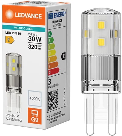 Ledvance LED Capsule Steeklamp G9 - 2.6W 320lm 4000K 230V - Geschikt voor werkplek, keukenverlichting, leeslamp