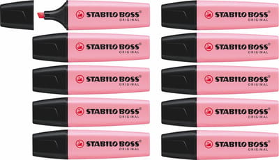 STABILO BOSS ORIGINAL Pastel - Markeerstift - Poeder Roze - Doos 10 stuks