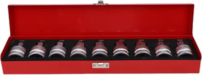 Doppenset 9 Delig - Zeskantbitdoppen - Autoreparaties - Hoogcontrast Markeringen - 14mm Tot 24mm