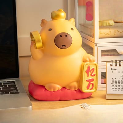 Capybara Kapibala Colle Tirelire Peut Entrer et Sortir Jouet Enfant Style Dessin Animé Tirelire Durable Durable Utile Utile beige