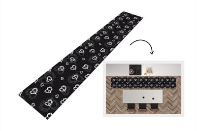 Keukenloper - Loper keuken - Patronen - Hart - Schedel - 300x50 cm - Keukenloper vinyl