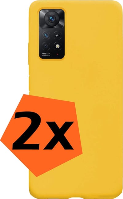Hoes - 2 Stuks - Geschikt voor Xiaomi Redmi Note 11 - Sterk & Shockproof - Case Siliconen - Back Cover - Telefoon Hoes - Geel