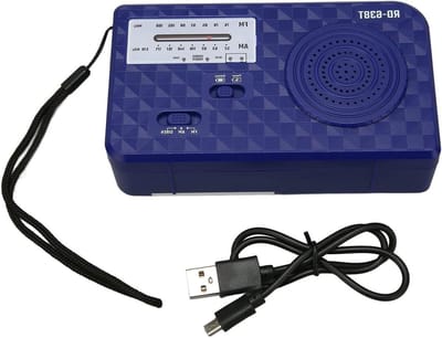 Noodradio - Oplaadbare Radio - Buitenactiviteiten - Zonne-energie opladen - 16 x 9 x 6 cm - Blauw