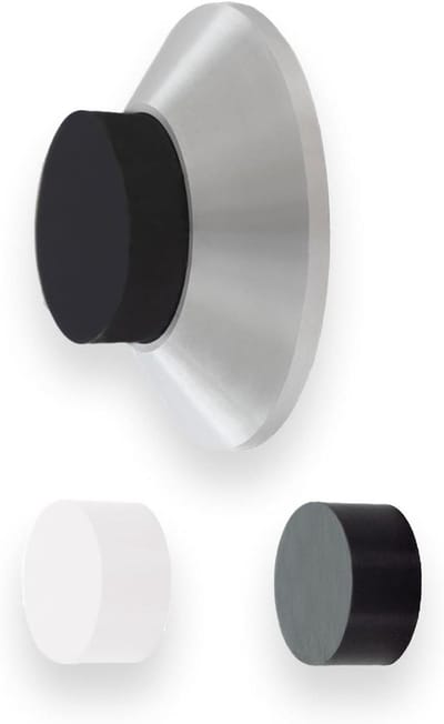 Deurstopper - Muurstopper Deur - Muren Beschermen - Zelfklevend Met Dubbele Montage - 35 x 15 mm - Mat Roestvrij Staal
