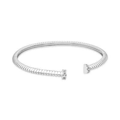 Luxenter Armband met glanzende zirkonia, afwerking in rhodium - Aih
