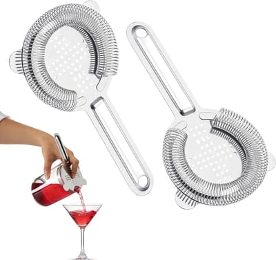 Set van 2 Cocktailzeefjes van RVS voor Perfecte Cocktails, Baraccessoires, Mixen, Matcha en Shakers