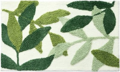 Badmatten - Badmat Antislip Voor In Badkamer - Vloermatten - Badmat Badkamer - Douchemat - Deurmatten - Absorberende vloermat - Groen, Wit - Polyester - 60*40 cm - Deurmat voor binnen - Vloermat - Vuilstapper
