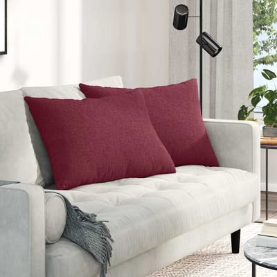 vidaXL - Zitkussens - 2 - st - Stof - Wijnrood - 70 - x - 50 - cm