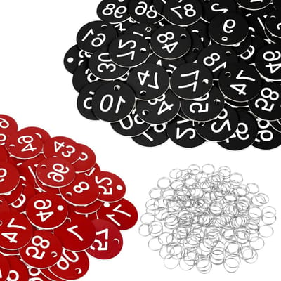 Pack van 200 Genummerde Plastic Labels voor Sleutels, Tassen en Koffers - Ideaal voor Hotels, Scholen en Kantoorgebruik