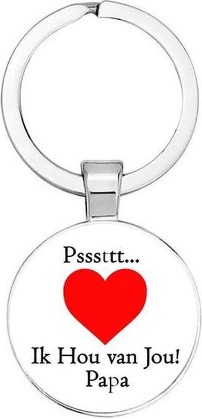 Akyol - Psssttt... Ik hou van jou papa Sleutelhanger - Vader sleutelhanger - Familie sleutelhanger - Vaderdag cadeautje - Papa cadeau