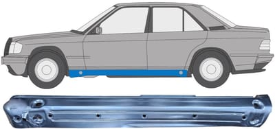 Volledige dorpel voor Mercedes 190 W201 1982-1993 / Links