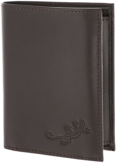 oxmox Leren portemonnee Leather RFID Protect Kombibörse Lizard 2.0 Embossed Brown donkerbruin