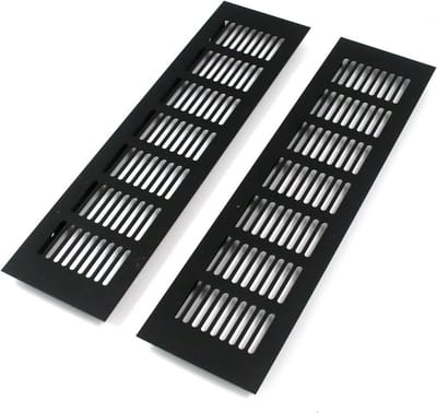 Ventilatierooster Set - Luchtstroom Roosters - Ruimte Ventilatie - Duurzaam Aluminium - 2 Maten - Zwart