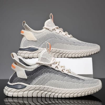 Lente Spot Heren Vliegend Geweven Ademende Casual Schoenen Heren All-match Hardlopen Studentenschoenen 44 gray