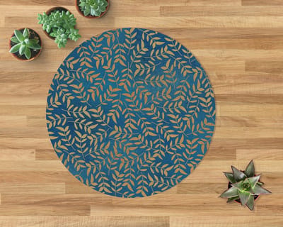 Coloray Vloerbeschermer - Gouden bladeren Stoel Mat - 100x100 cm - Veelkleurig Bureaustoelmat - Vloerbeschermer Vinyl - PVC Vloerbeschermer - Ronde Mat - Natuur Thema