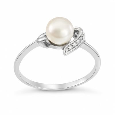 Mbrace 925 Sterling Zilveren Ring met Zoetwaterparel en Zirkonia – Elegante Fijne Damesring – Tijdloos Design – Cadeau voor Vrouw, Moeder of Geliefde
