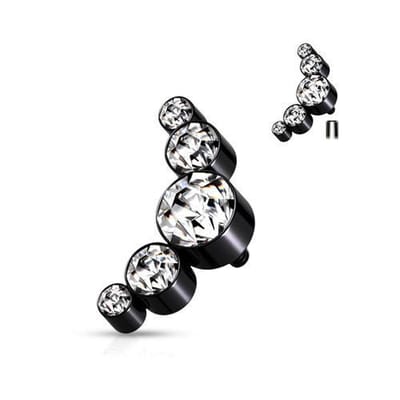 Dermal top 5 rondjes zwart 1.2mm - LMPiercings