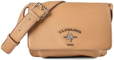 U.S. POLO ASSN. schoudertas Stanford Flap Bag Camel Lichtbruin