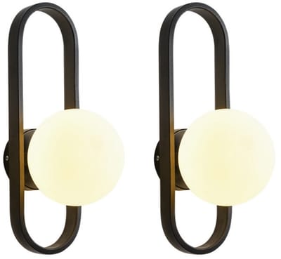 2 Stuks Wandlamp Moderne Slaapkamer E27 Wandlampen voor Woonkamer Keuken Zwart