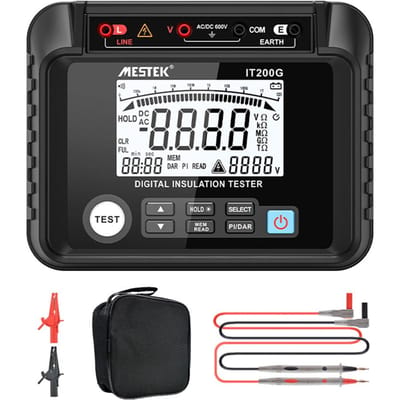 Testeur de résistance d'isolation, compteur numérique, tension de résistance, indice de polarisation, mesure DAR IT200G