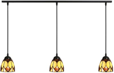 3 x Tiffany Parabola Small lampen aan plafondbalk - Art Deco Trade