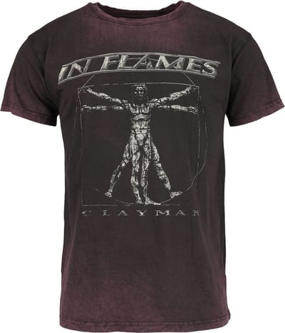 In Flames Clayman Vitruvian Heren T-shirt - donkerrood - 3XL