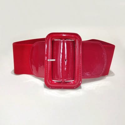 Ceinture élastique rouge à la taille pour trench-coat décontracté ceinture large élastique simple noire rouge