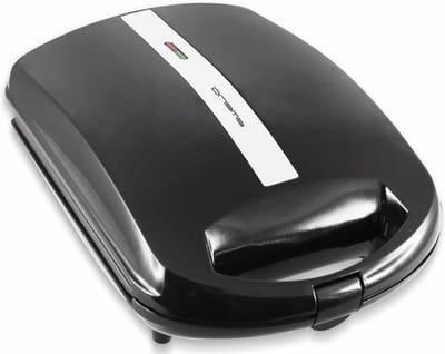 XXL Sandwich Toaster - Tosti Apparaat - Grote Broodjes Maken - XXL Shell Vorm - 4 Stuks - Zwart Zilver