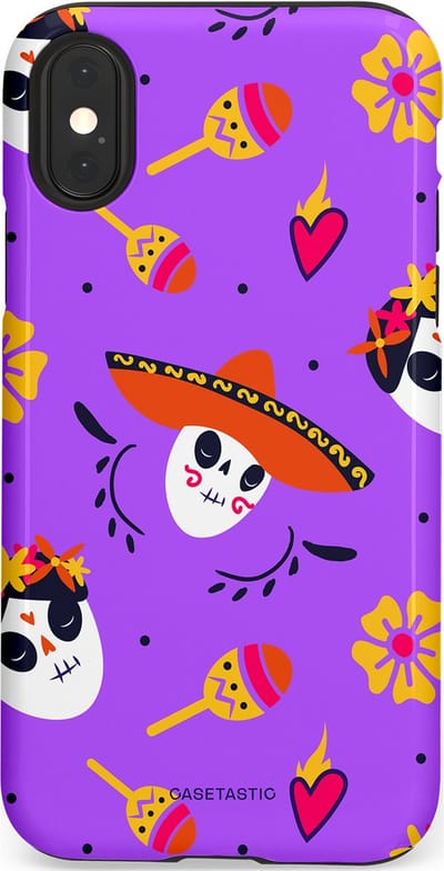 Casetastic Hoesje Geschikt voor Apple iPhone X/Xs - Stijlvolle Beschermende Duo-layer Case - Muertos sombrero
