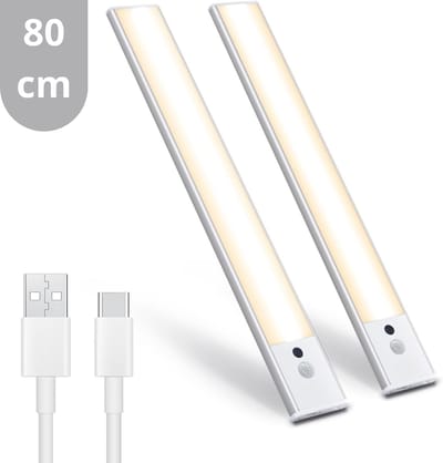 LED's Light Oplaadbare kastlampen met sensor 80 cm - Duopack - Draadloos met bewegingssensor - Wit - Kastverlichting - Kast verlichting - Keukenkastverlichting
