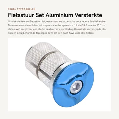 Dailygoods- Fietsstuurset Aluminiumlegering - Stuurpenhoes - Vorkexpander - Balhoofdkap - Schokbestendig - Eenvoudige installatie - Fietsaccessoire