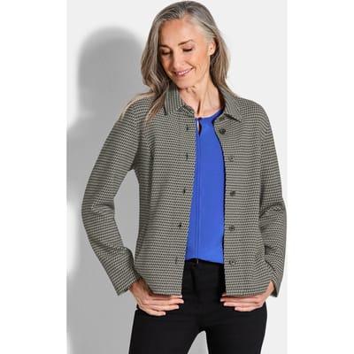 Overhemdjasje met pepitapatroon - grijs / gedess. - Gr. 38 van Goldner Fashion