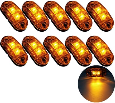 EXCITAT 10 stuks - Markeringslichten - 12/24V - Zijlichten voor aanhangers - Waterdicht - Geschikt voor vrachtwagens, campers en caravans - Zwart