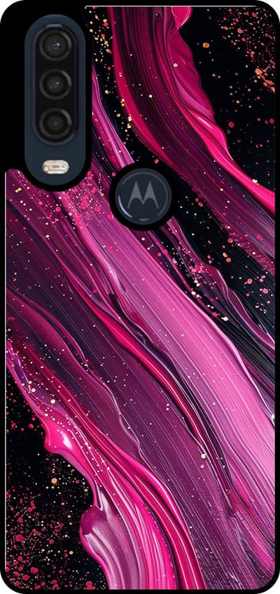 Smartphonica Telefoonhoesje Geschikt voor Motorola One Action met marmer opdruk - TPU backcover case marble design - Paars Roze geschikt voor Motorola One Action