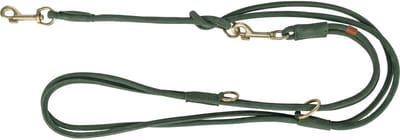 Trixie - Hondenriem Pure - Verstelbaar - Rond Gestikt - Leer - Saliegroen - 200X1 cm