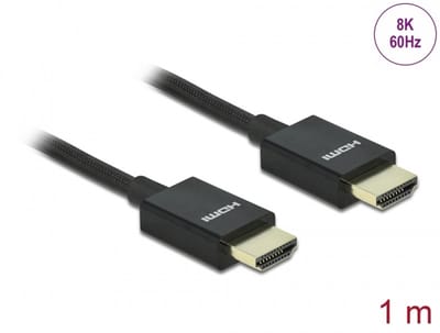 Delock Coaxial High Speed HDMI Cable 48 Gbps 8K 60 Hz black 1 m