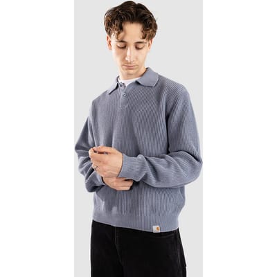 Carhartt WIP Miles L/S Polo Gebreide Trui blauw