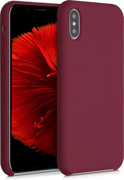 kwmobile telefoonhoesje geschikt voor Apple iPhone X - Hoesje met siliconen coating - Smartphone case in rabarber rood