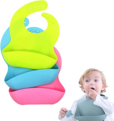 Siliconen Baby Slabbetje - Slab met een Opvangbakje - Silicone Bib Slab - Bibs - LOUZIR