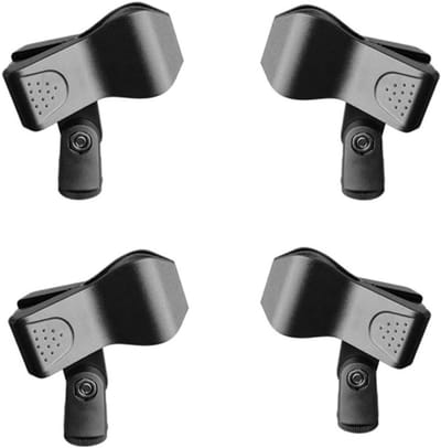Microfoonhouders Set van 4 - Universele Klemmen voor Stage, Vergaderingen en Live Optredens - Zwart Microfoonaccessoire met Sterke Grip