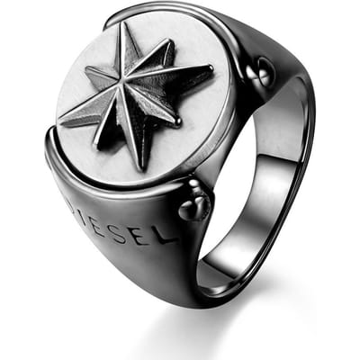 Achtpuntige Ster Roestvrij Staal Ring Mode Trendy Handdecoratie Ring Sieraden 12# gray