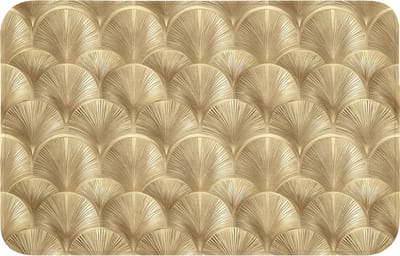WC mat 80x50 cm - Antislip - Patroon - Waaier - Goud - Toiletmat - Vloermat - Douchemat - Toilet tapijt - Toiletmatten