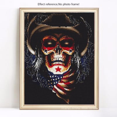 Diamantborduurwerk Volledige weergave Schedelfoto's met strass 5D Diamantschilderij Boor Rond 20X30