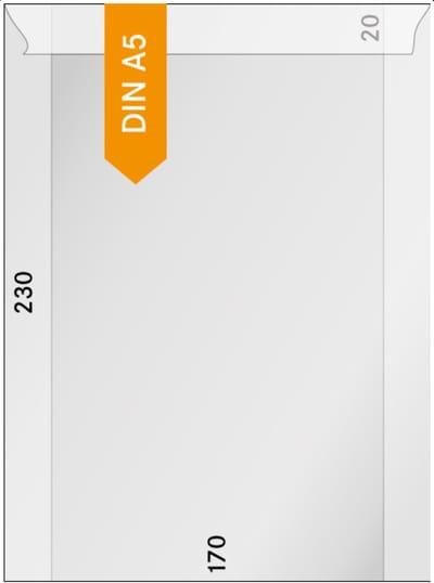 Lindner pergamijn 170 x 230 mm + 20 mm klep (500x) - DIN A5 - papier - envelop - envelopjes - zakjes - 100% recyclebaar – glassine